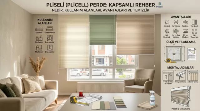 Pliseli (Plicell) Perde Nedir? Kullanım Alanları, Avantajları ve Temizlik Rehberi