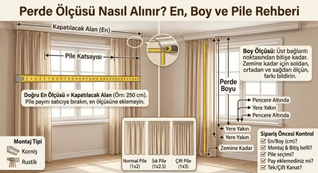Perde Ölçüsü Nasıl Alınır? En, Boy ve Pile Rehberi