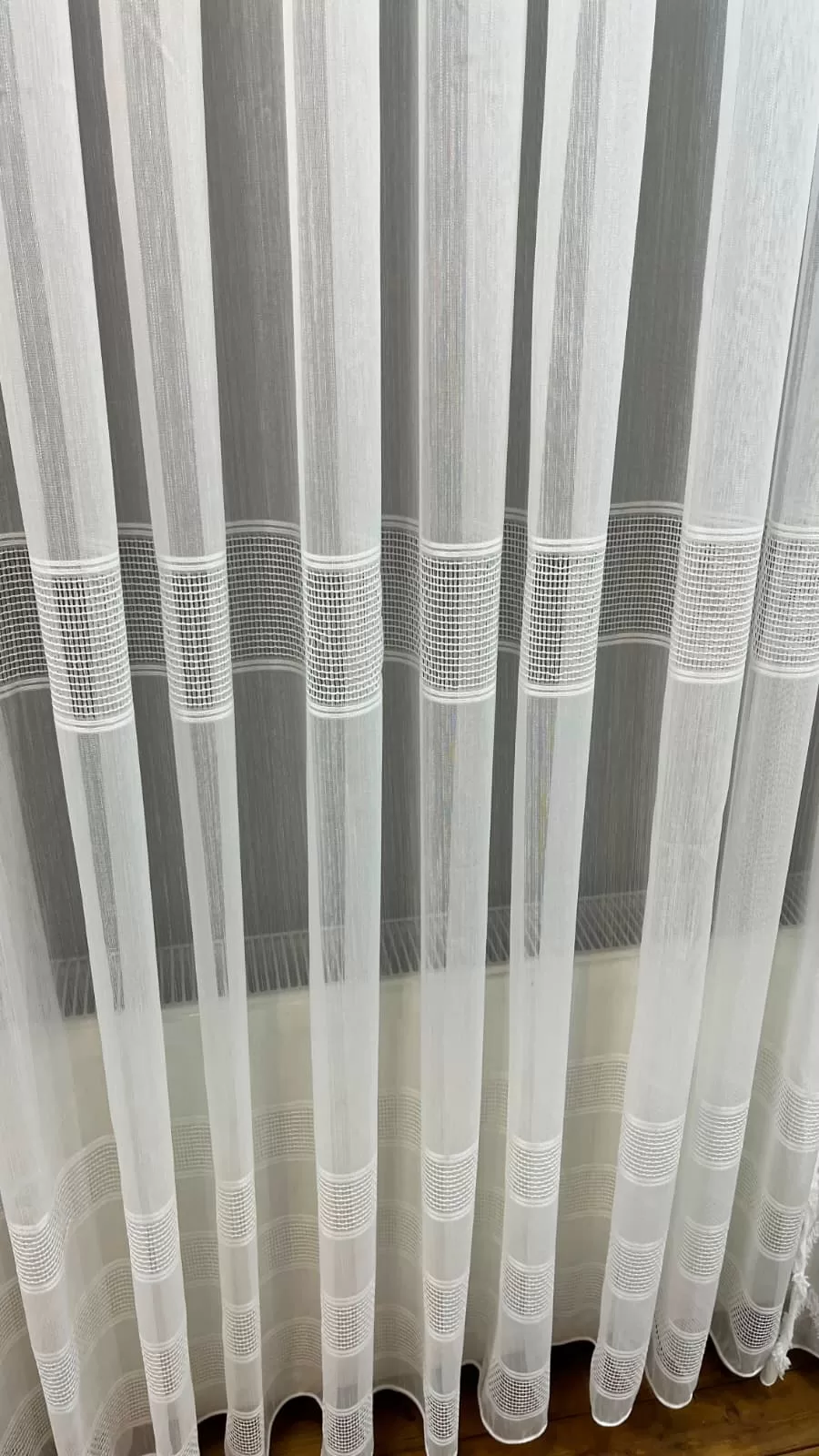 Bantlı File Bambu Tül