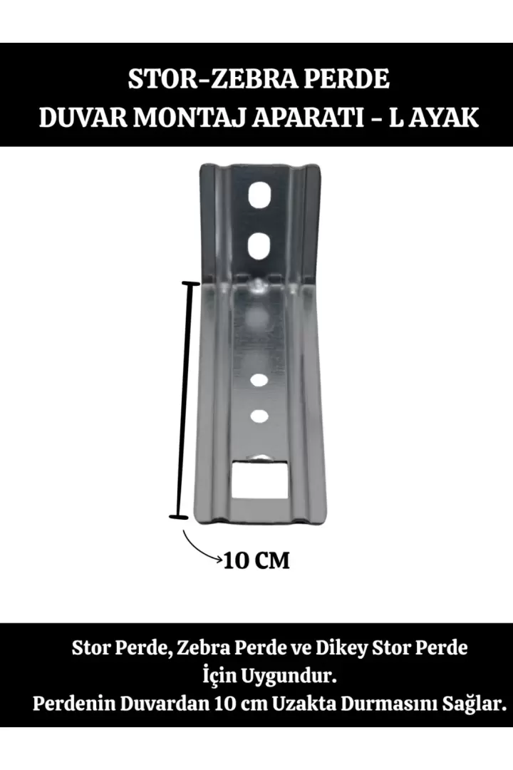 Stor Zebra Dikey Stor Perde DUVAR MONTAJ APARATI - L AYAK (Metal)