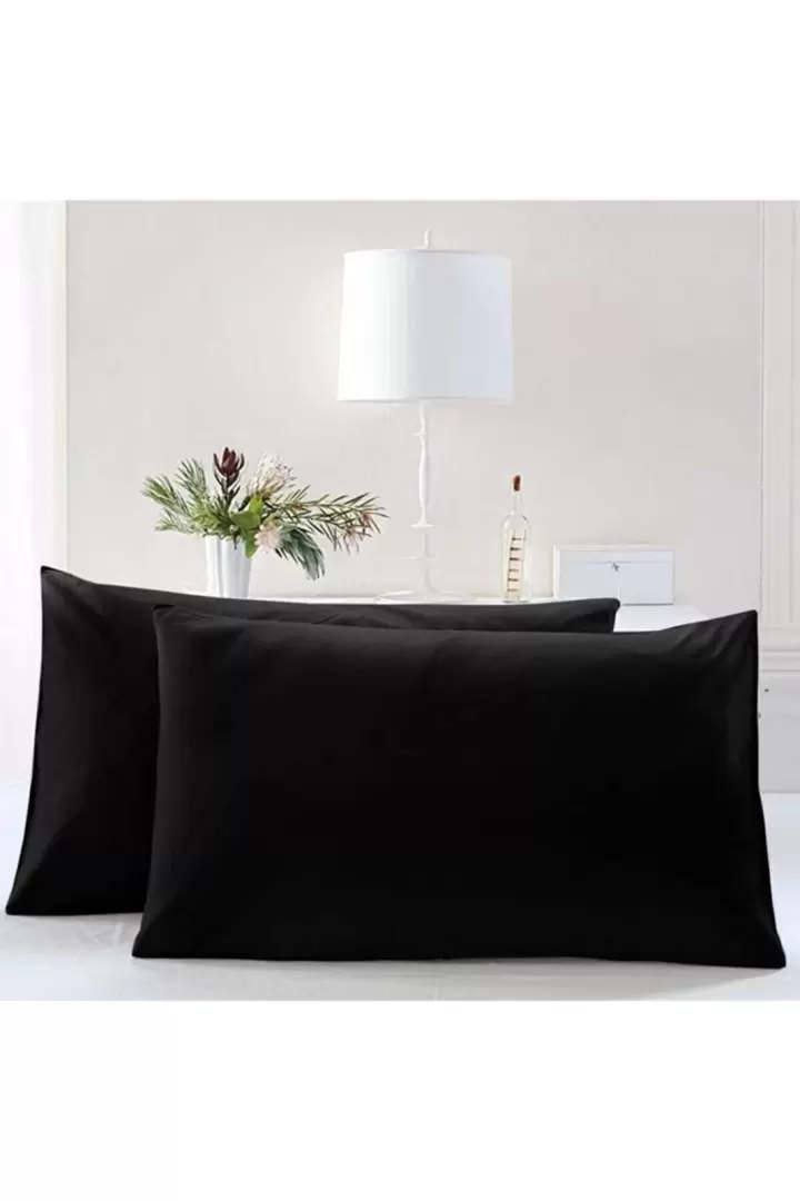 Ikili Siyah Yastık Kılıfı 50x70 Fermuarlı (siyah)