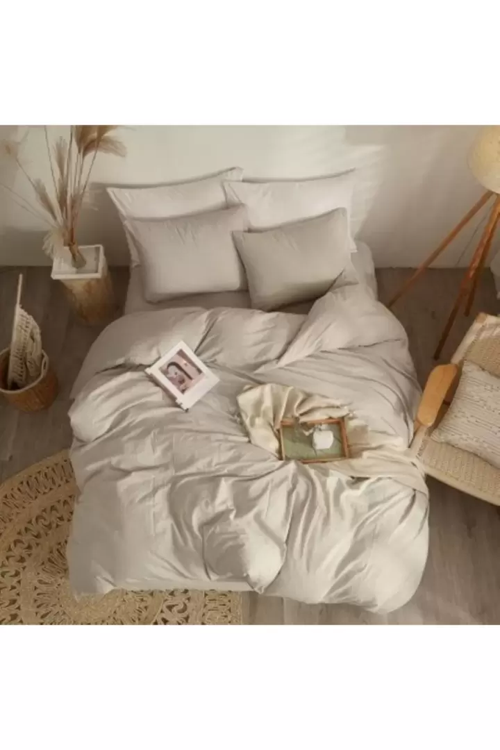 TEK KİŞİLİK NEVRESİM TAKIMI (ÇARŞAFSIZ) MODERNO SERİSİ (KAHVE)
