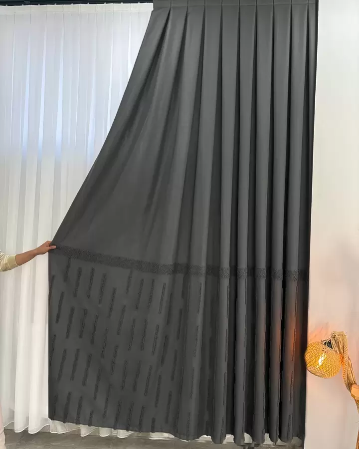 100 cm Dikili Pomelissa Ponponlu Fon TEK KANAT (Antrasit V13)