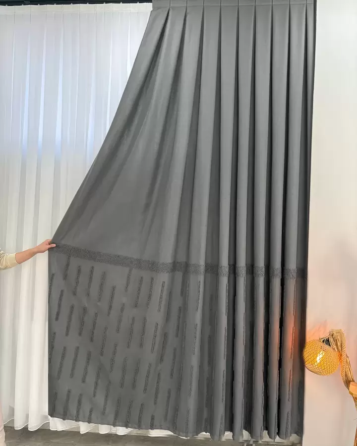 100 cm Dikili Pomelissa Ponponlu Fon TEK KANAT (Gri V12)