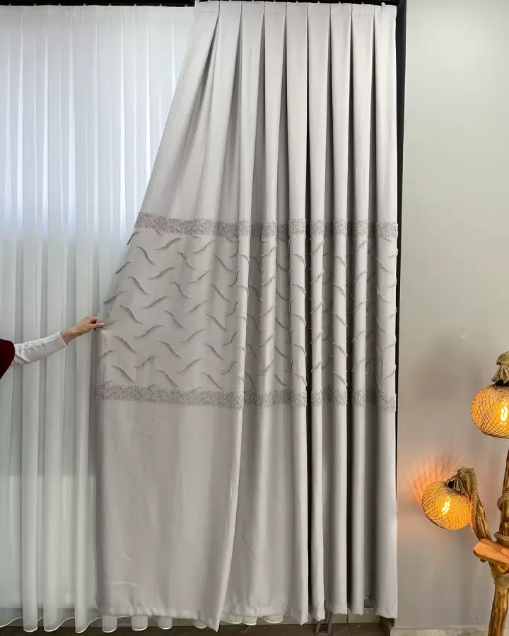 100 cm Dikili Pomelissa Ponponlu Fon TEK KANAT (Krem V03)