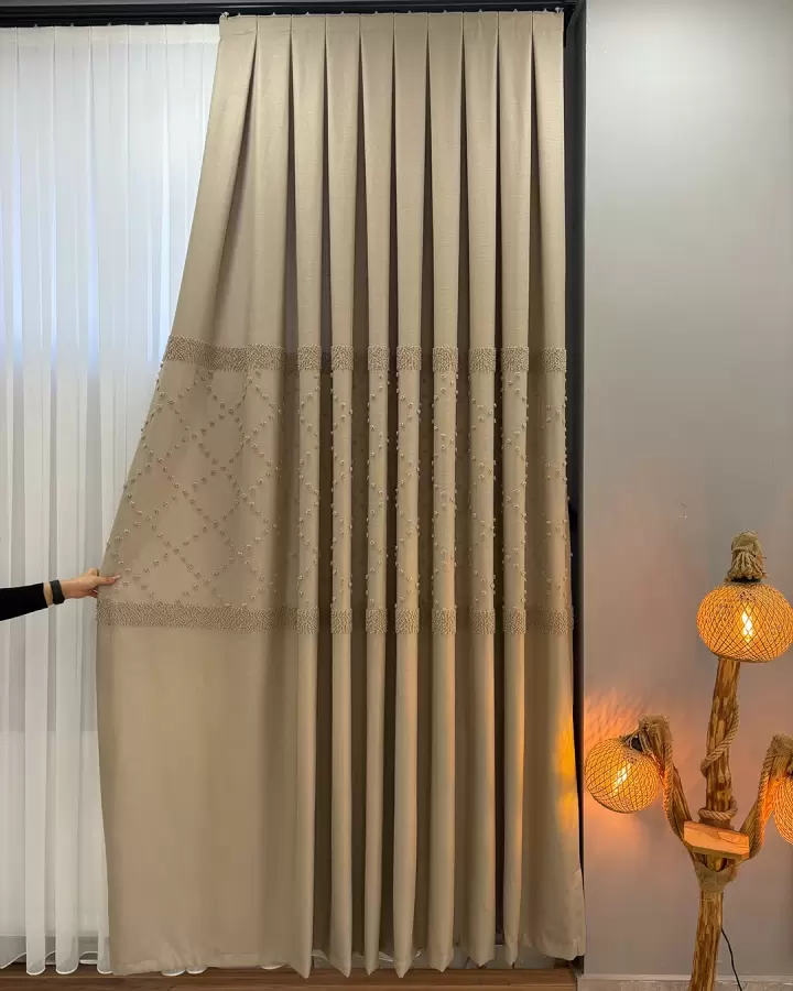 100 cm Dikili Pomelissa Ponponlu Fon TEK KANAT (Deve Tüyü V07)