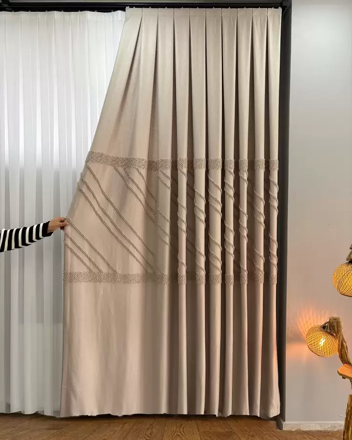 100 cm Dikili Pomelissa Ponponlu Fon TEK KANAT FJ041 (Bej V04)