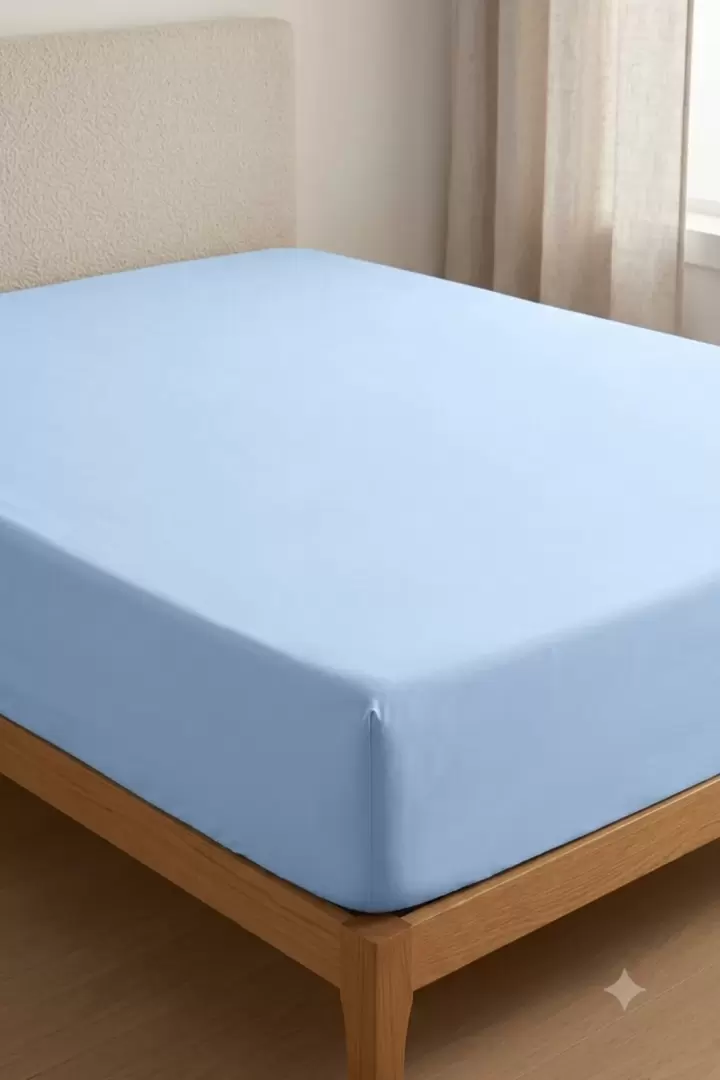 TEK KİŞİLİK DÜZ LASTİKSİZ ÇARŞAF 160x240 OTEL ÇARŞAFI (Mavi)