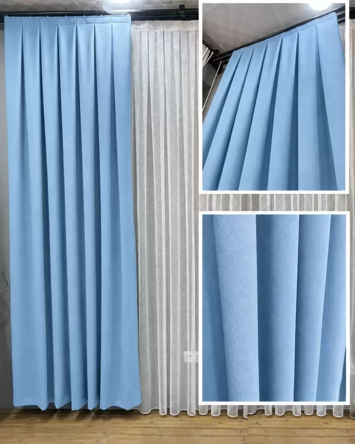 Alberto Soft Fon Perde – Düz Renk, Modern Pileli, Özel Ölçü Dikim (1435A)
