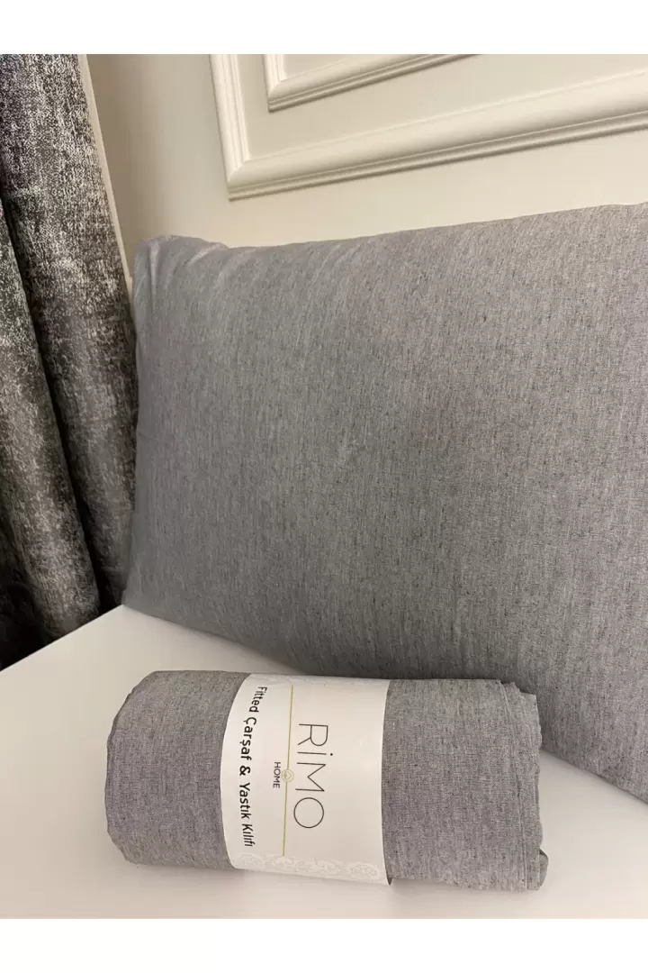 Tek Kişilik Gri Ranforce Lastikli Çarşaf Seti (Gri)
