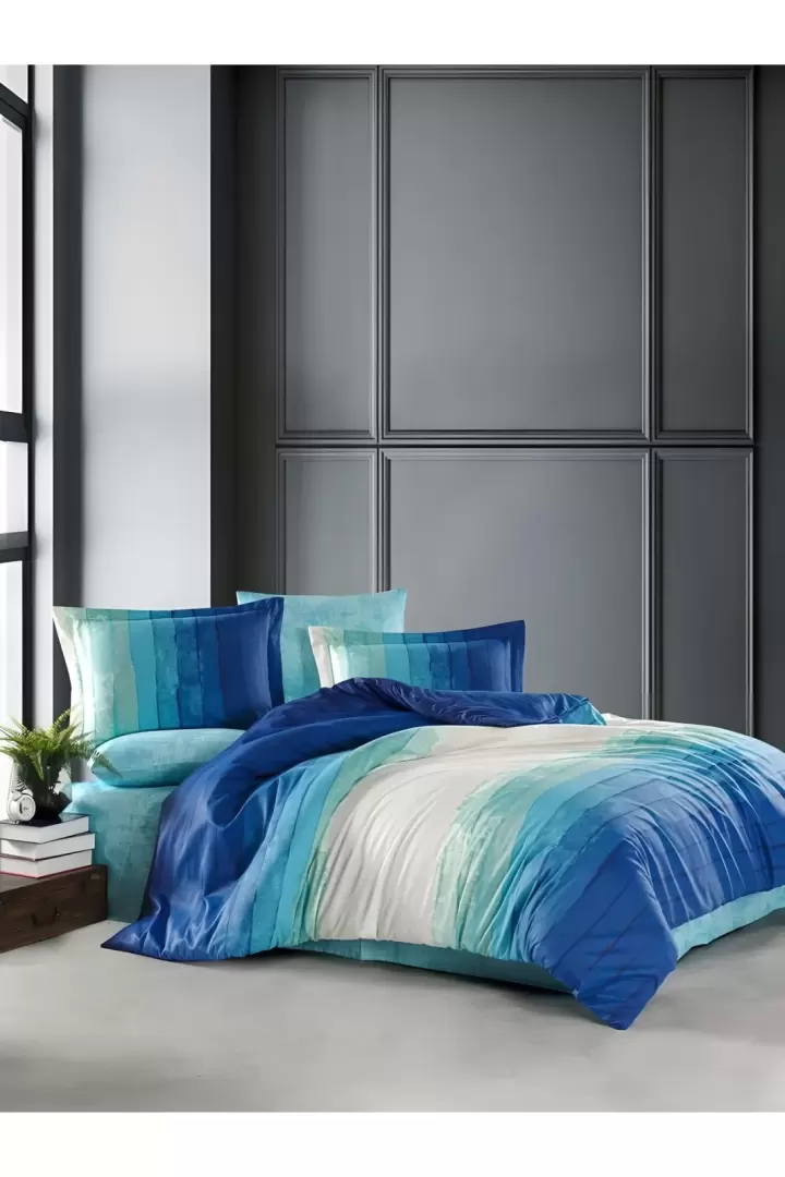 ÇİFT KİŞİLİK ÇİFT TARAFLI NEVRESİM TAKIMI BLUE RAINBOW (Mavi)