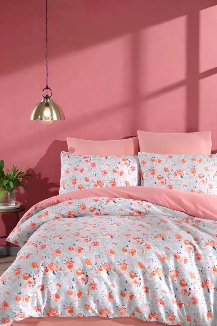 ÇARŞAFI LASTİKLİ ÇİFT KİŞİLİK NEVRESİM TAKIMI (Pembe SOMON)