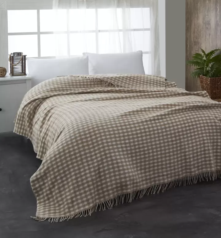SARRA HOME VEYONA ÇİFT KİŞİLİK BATTANİYE (KAPİÇİNO)